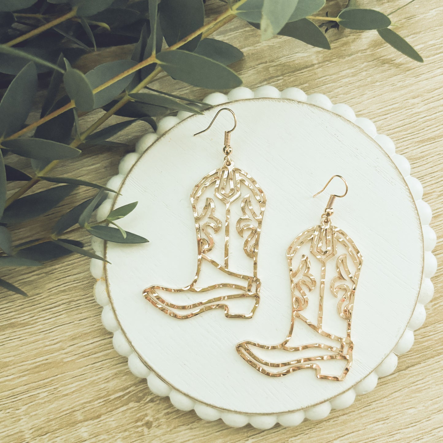 Beautiful Cowboy Boot Earrings - Gold or Silver