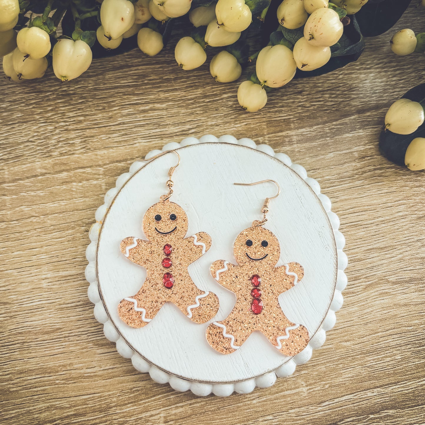 Beautiful Acrylic Gingerbread Man Earrings