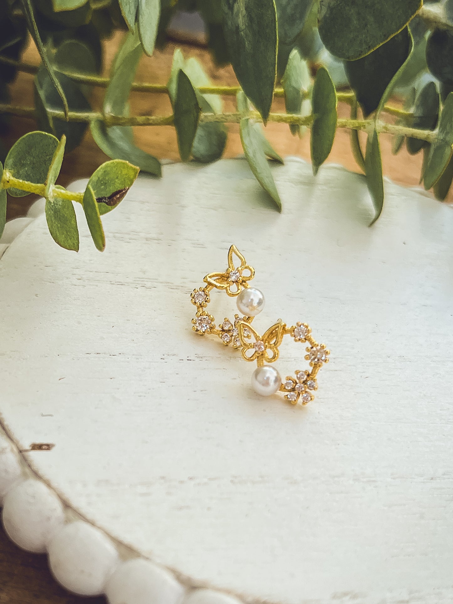 Dainty Crystal Butterfly Earrings