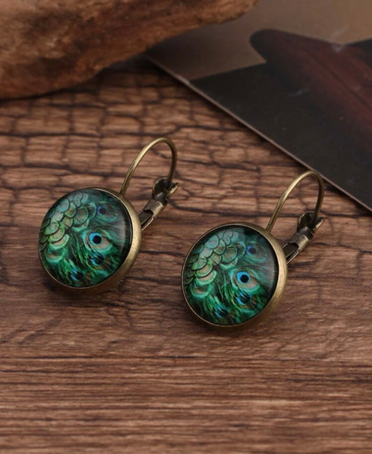 Beautiful Vintage Peacock Earrings