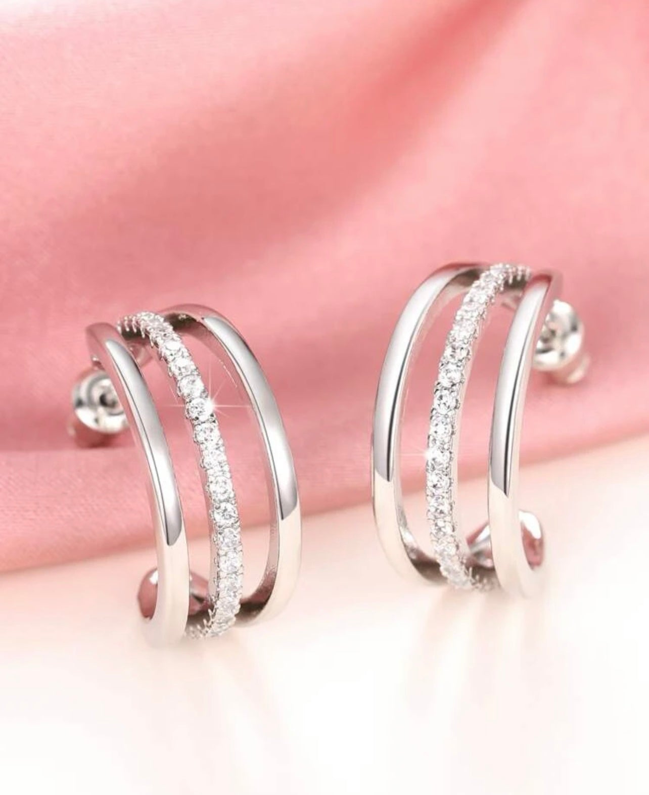 The Everyday Crystal Hoop Hug Earrings