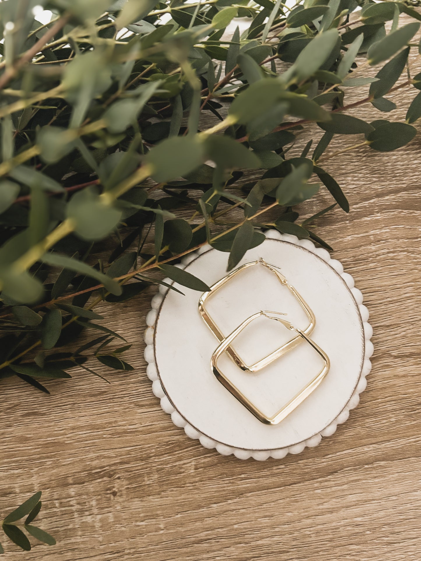 The Everyday Statement Hoop Square - Gold or Silver