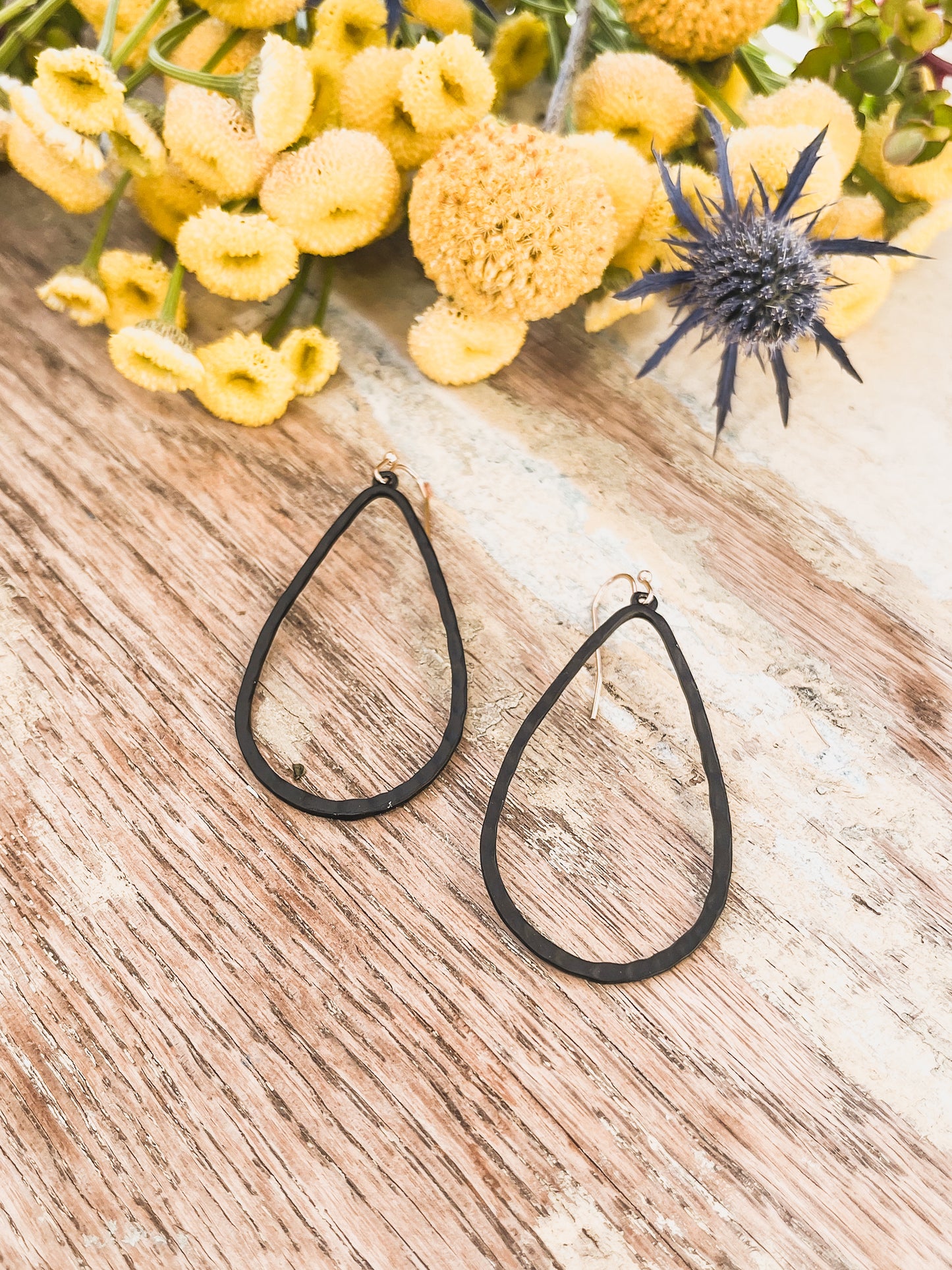 Beautiful Black Hollow Drop Earrings