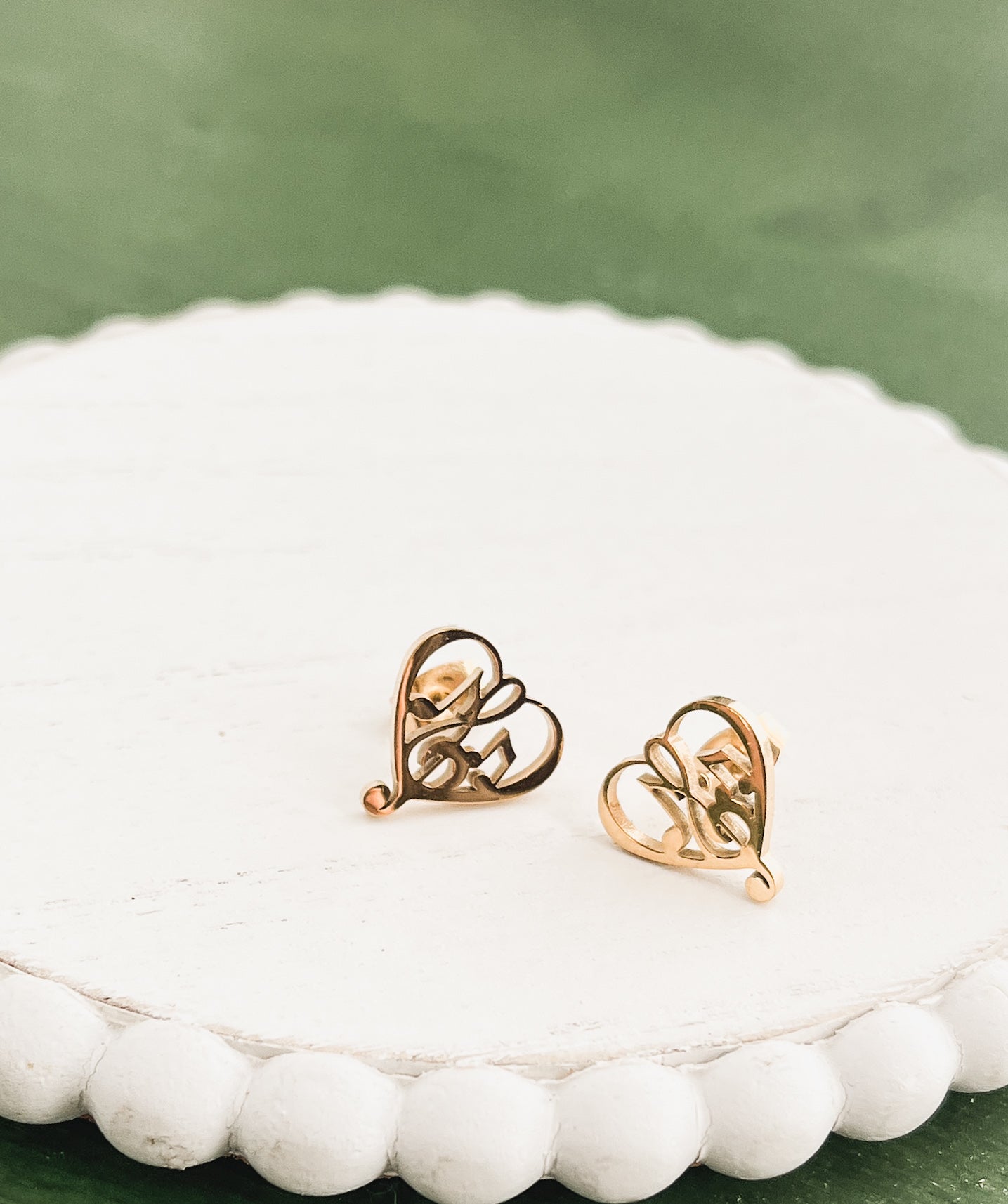 Beautiful Gold or Silver Heart Music Note Studs