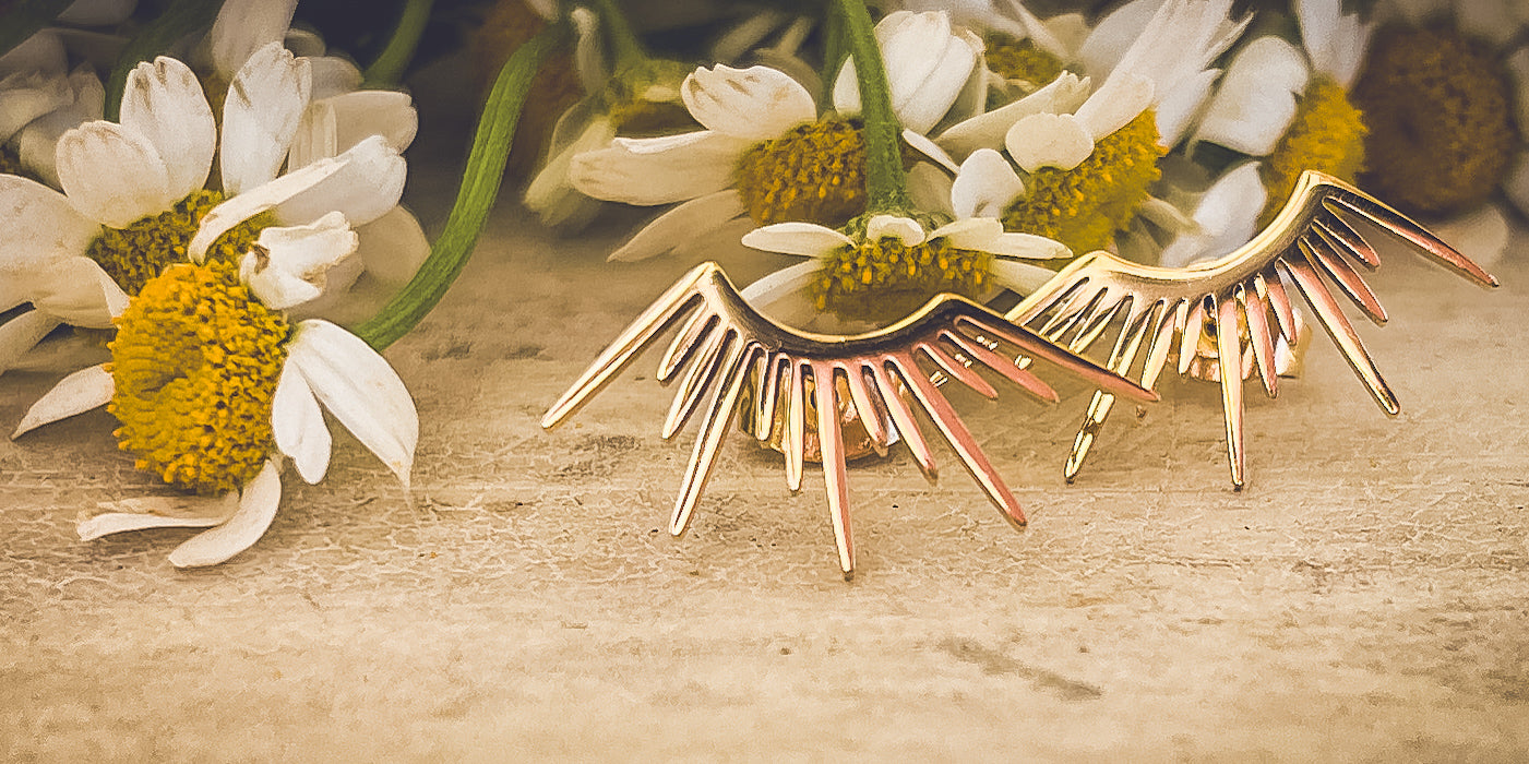 Beautiful Gold Sun Burst Earrings