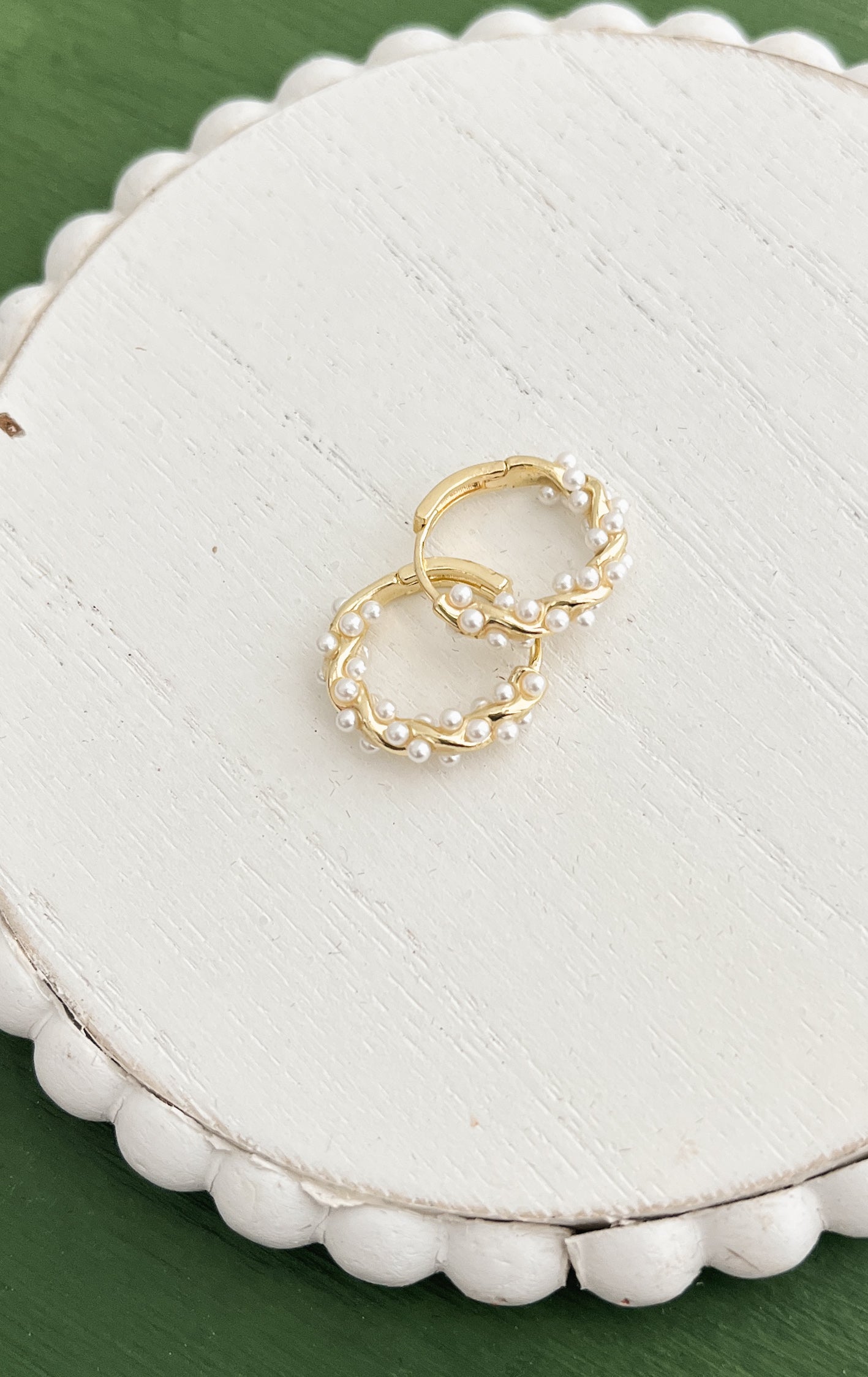 Beautiful Dainty Pearl Hoops