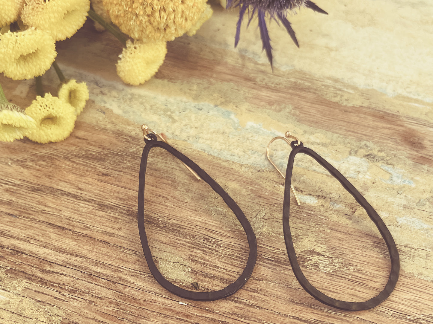 Beautiful Black Hollow Drop Earrings