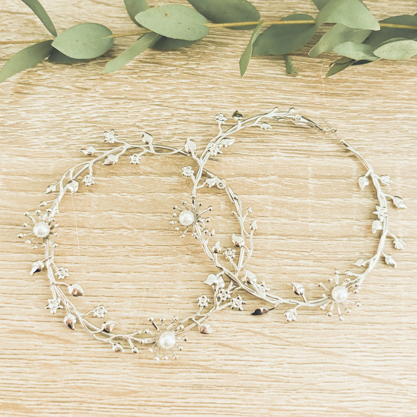 Beautiful Large Floral Hoop Earrings