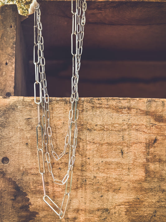 Beautiful Three Layer Silver Necklace