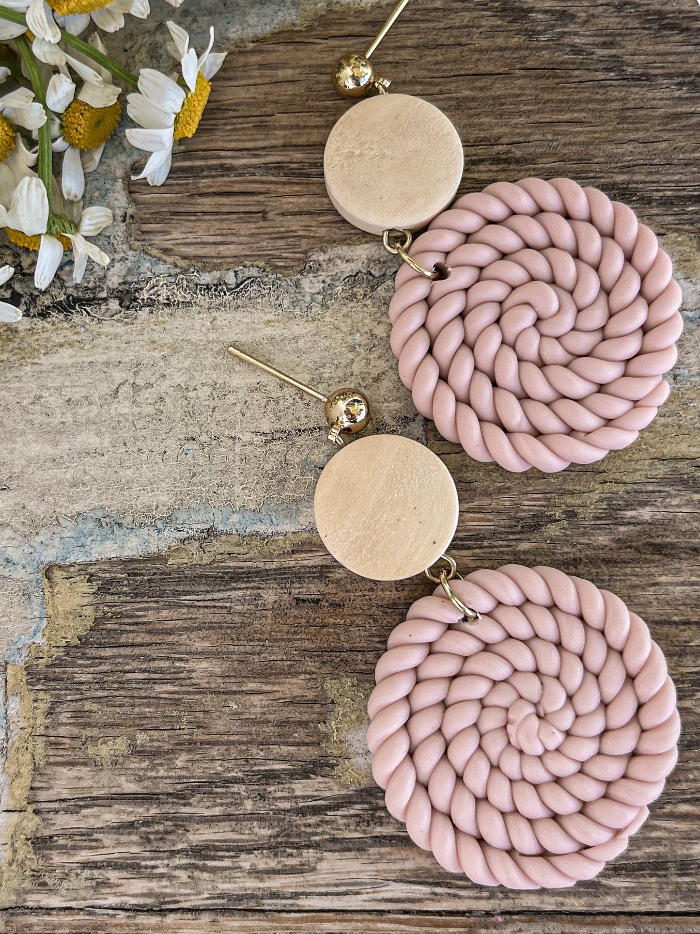 Beautiful Pink Clay Earrings