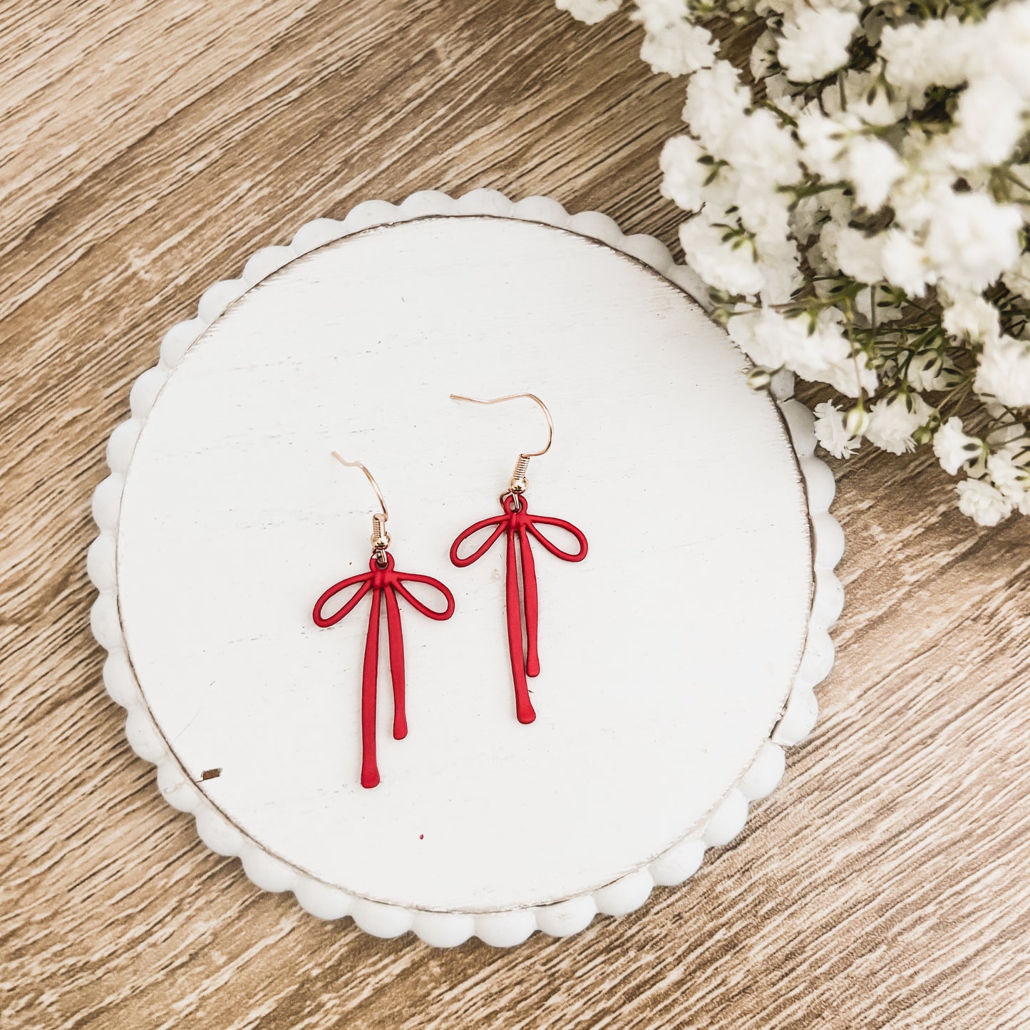 Adorable Red Bow Earrings