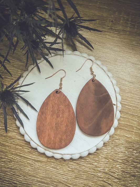 Beautiful Boho Wooden Drop Earrings