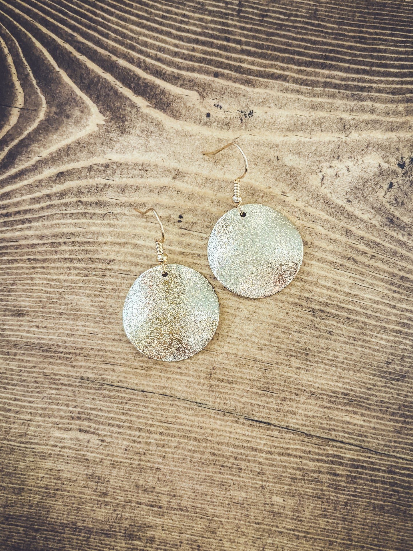 Beautiful Hammered Gold Drop Earrings