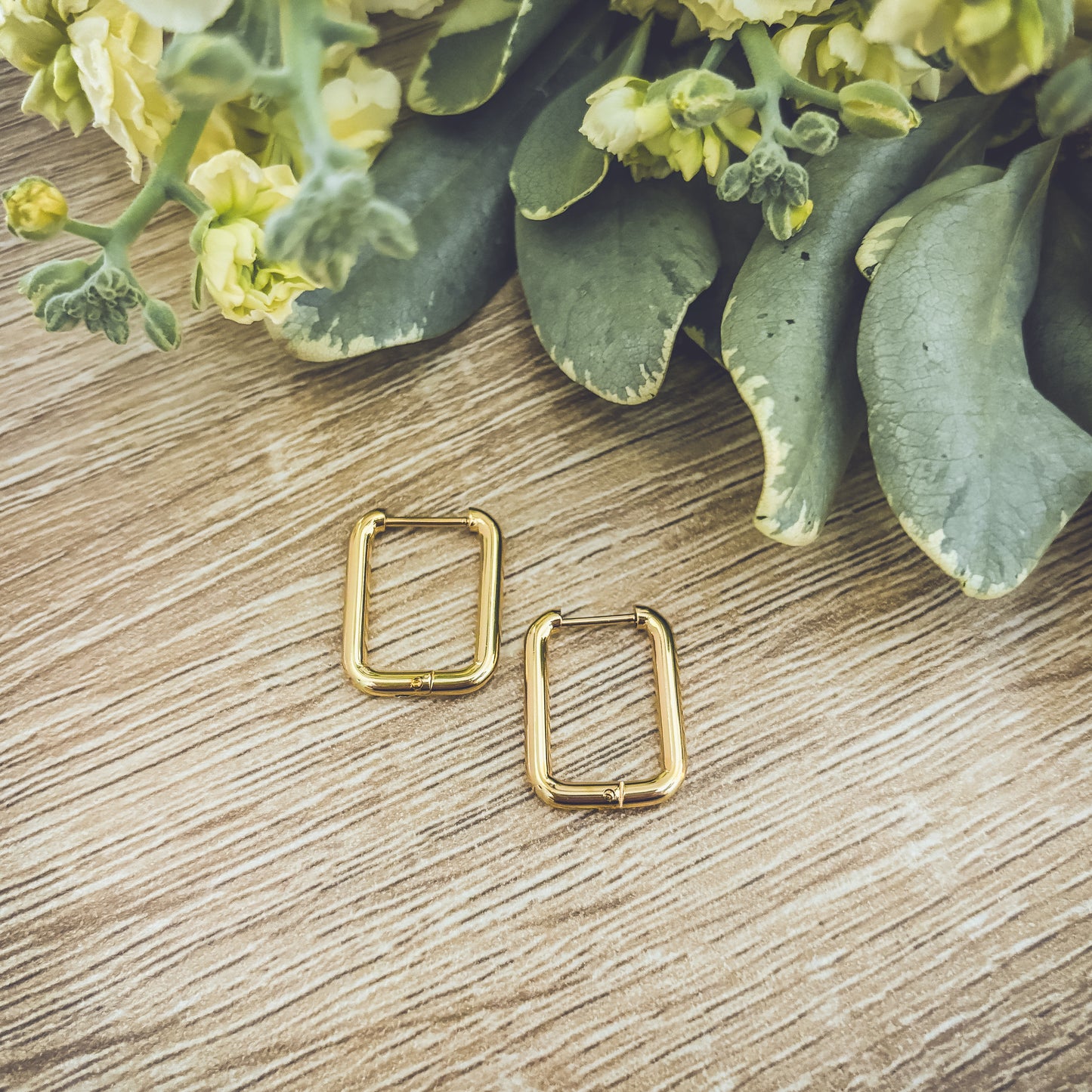 Beautiful Gold Everyday Square Earrings