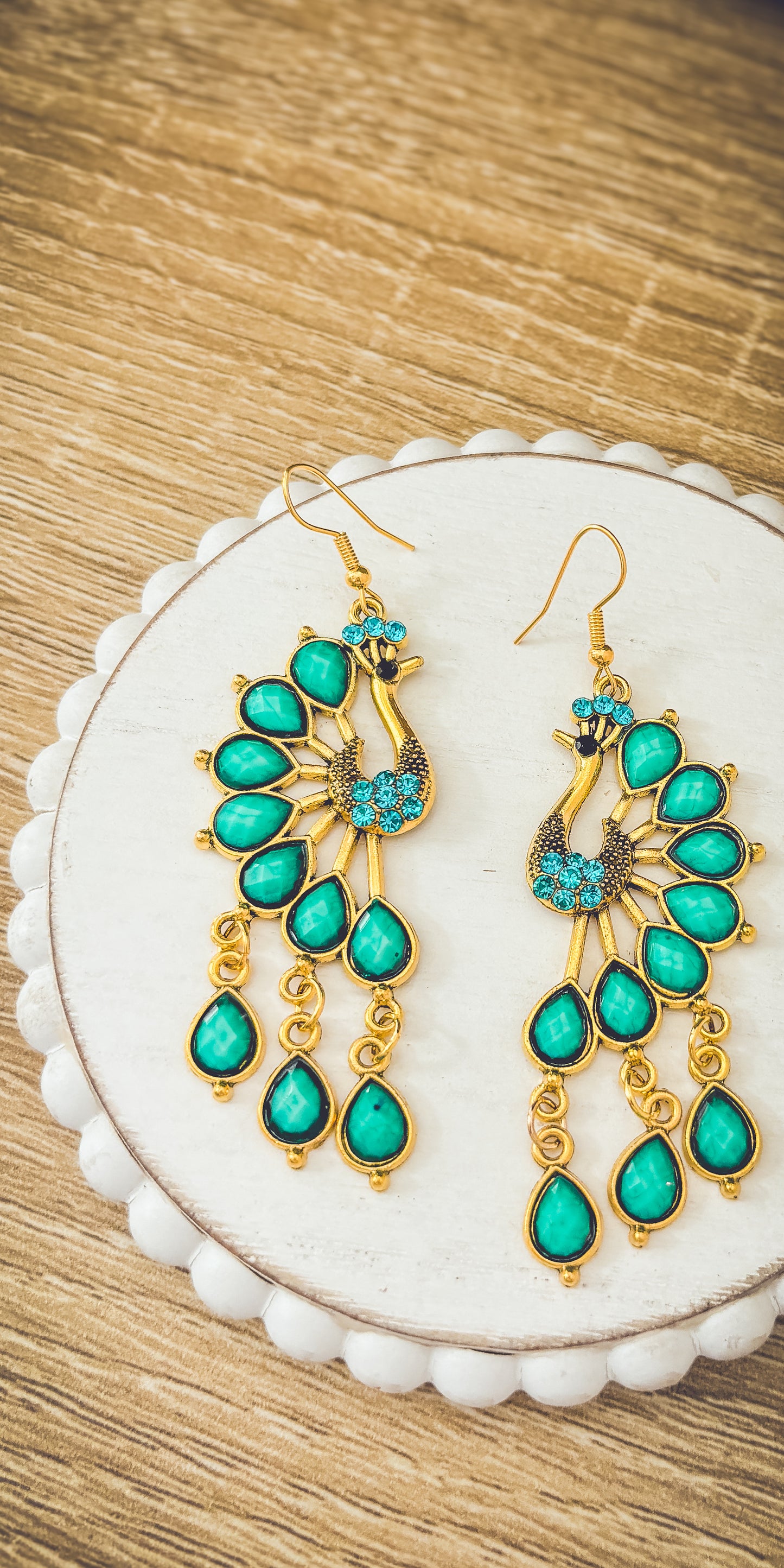 Beautiful Turquoise Peacock Earrings