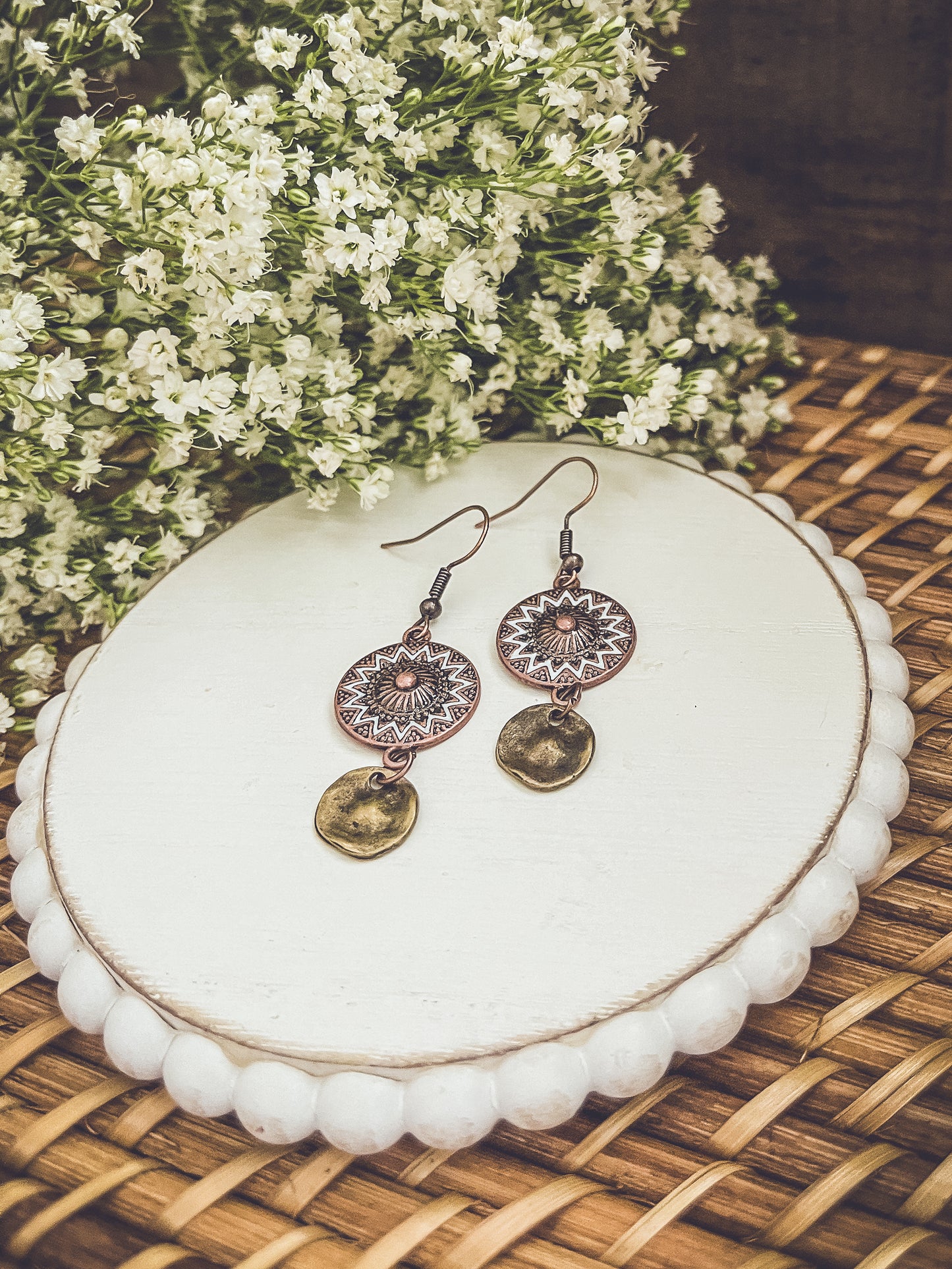 Boho Round Drop Earrings