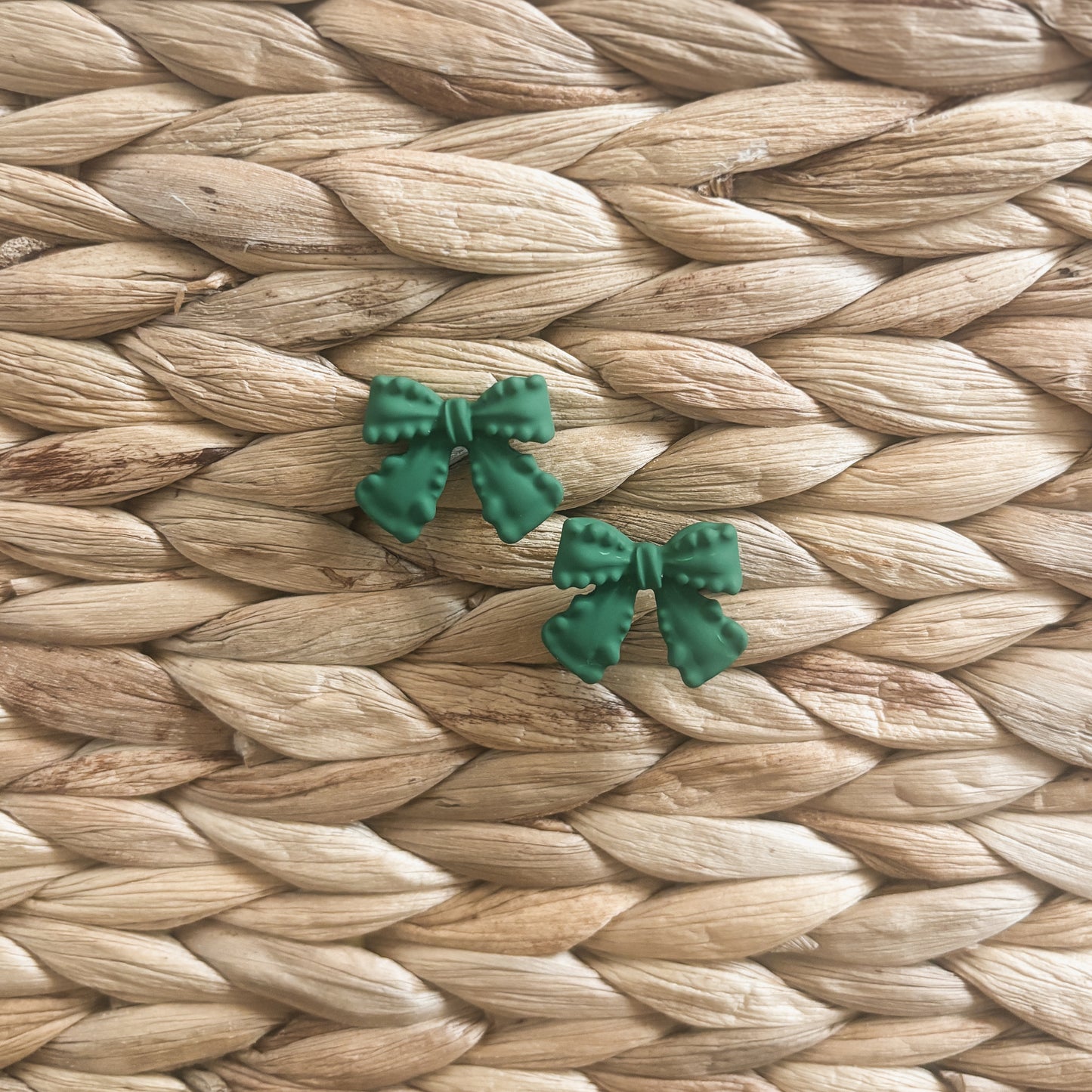 Adorable Green Bow Earrings