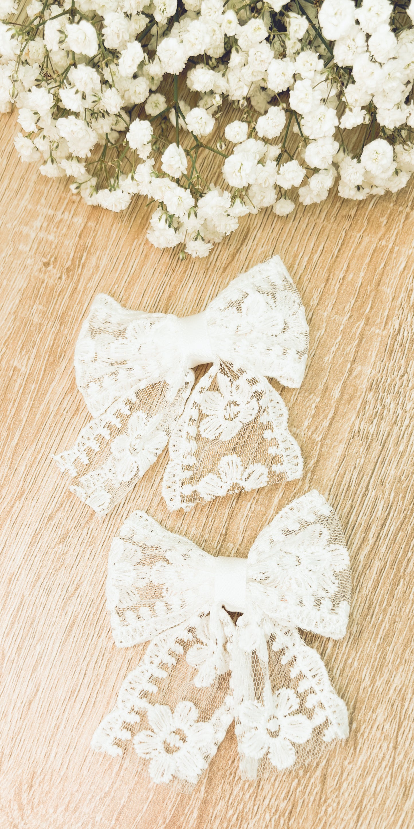 Adorable Delicate Lace Bow Set