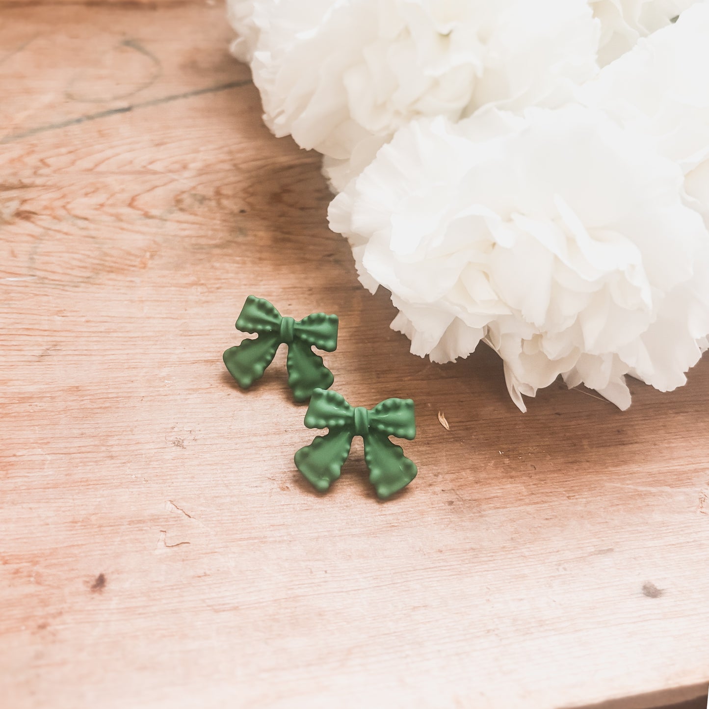 Adorable Green Bow Earrings