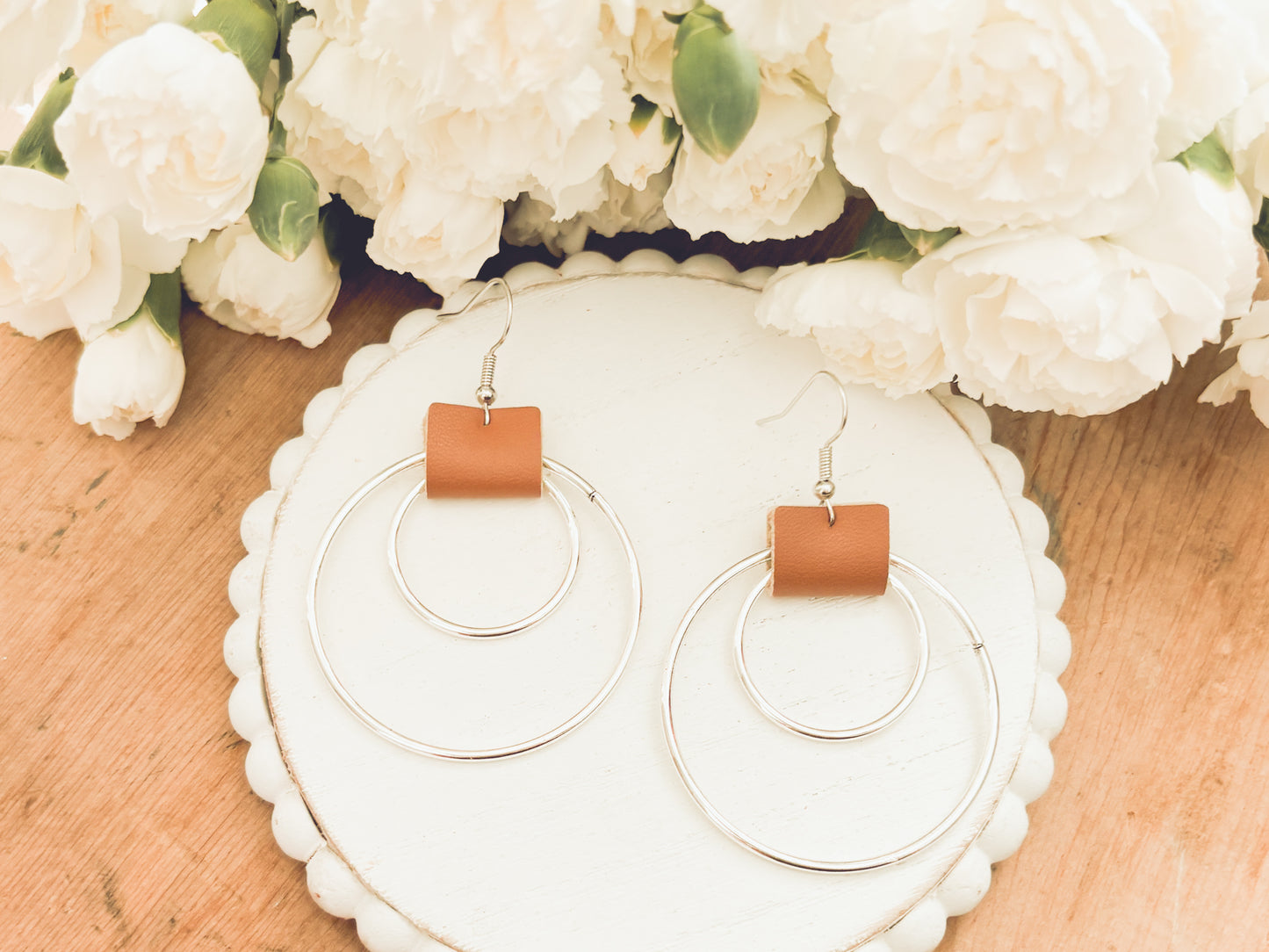 Beautiful Leather Hoop Earrings