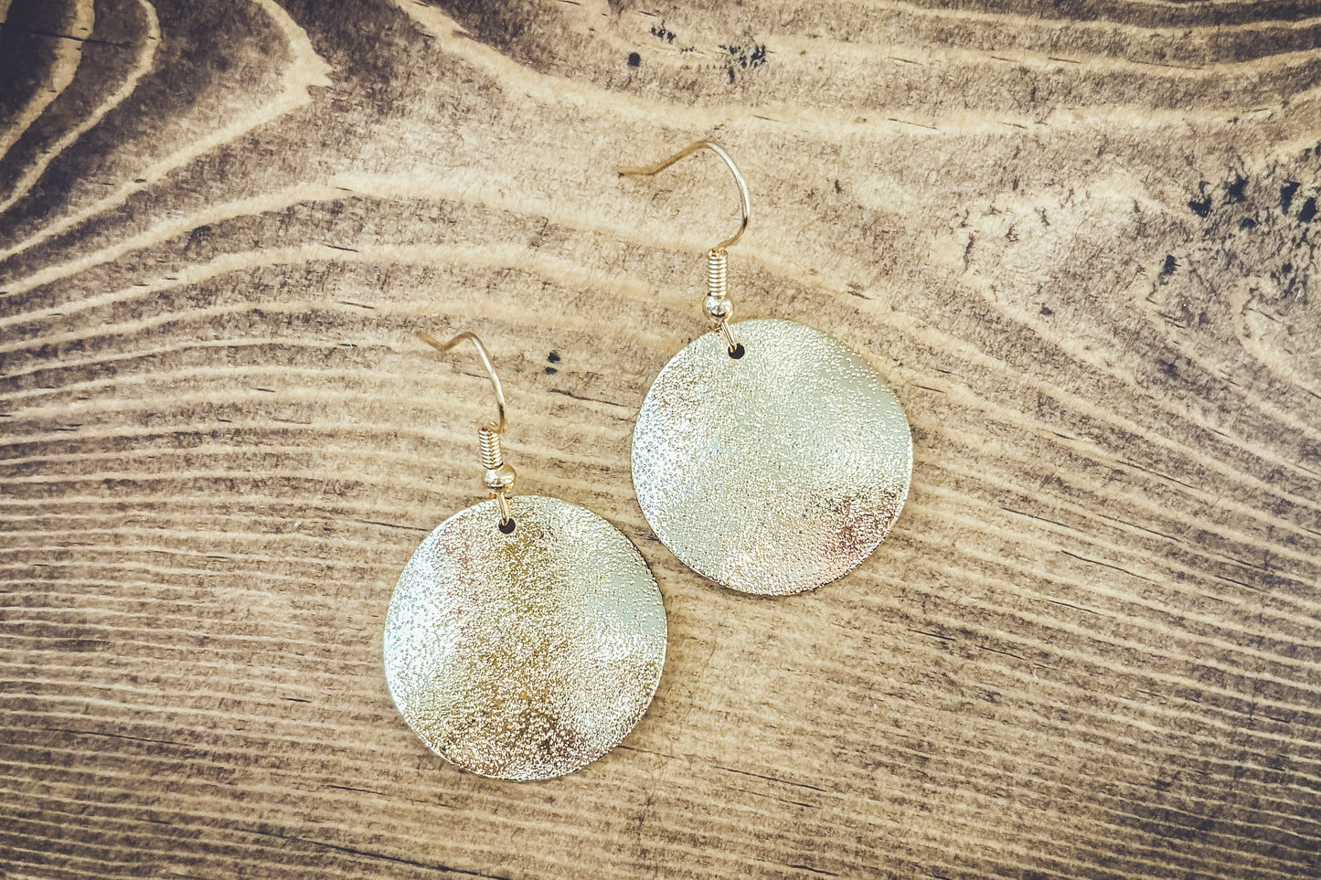 Beautiful Hammered Gold Drop Earrings