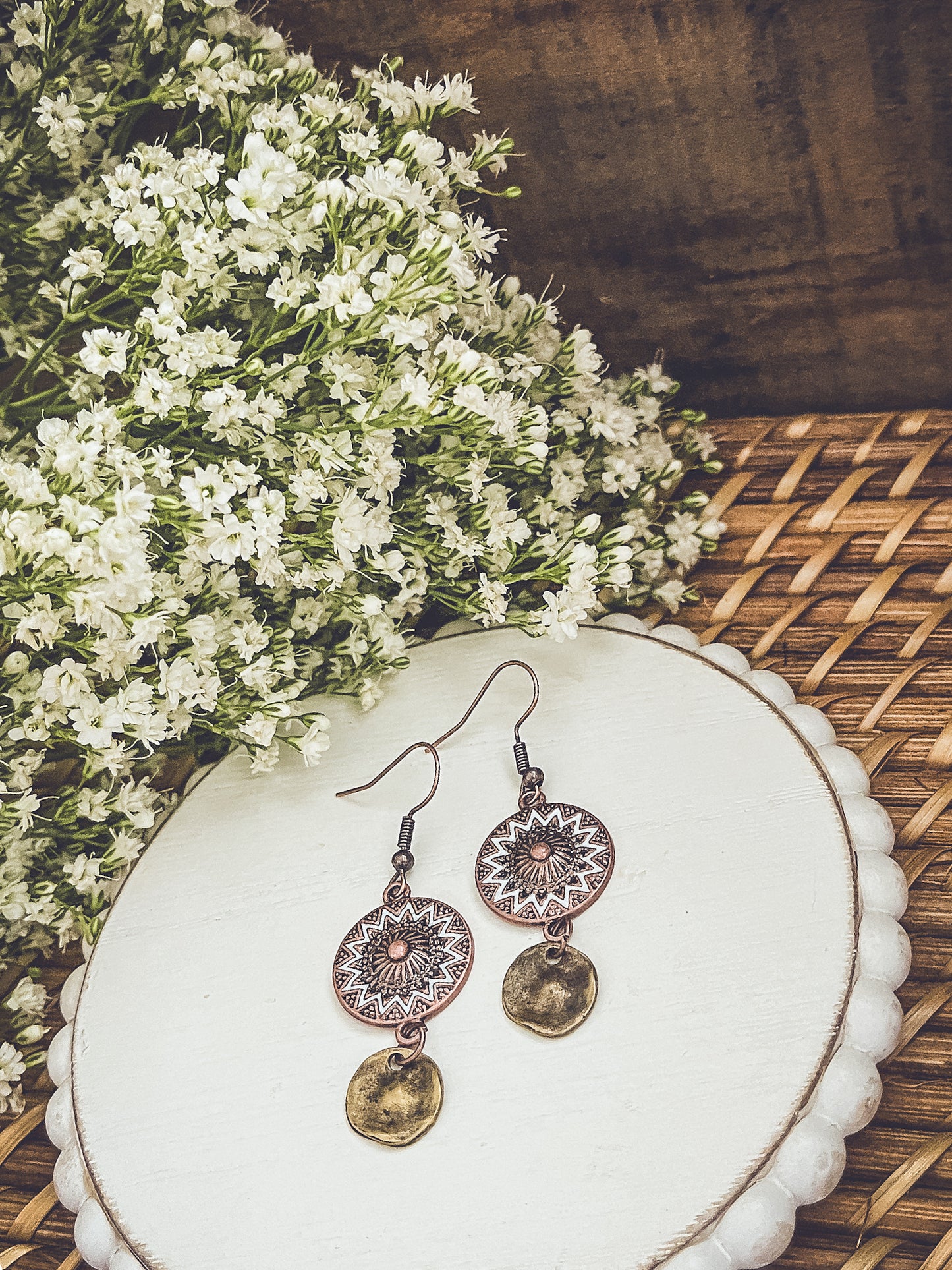 Boho Round Drop Earrings