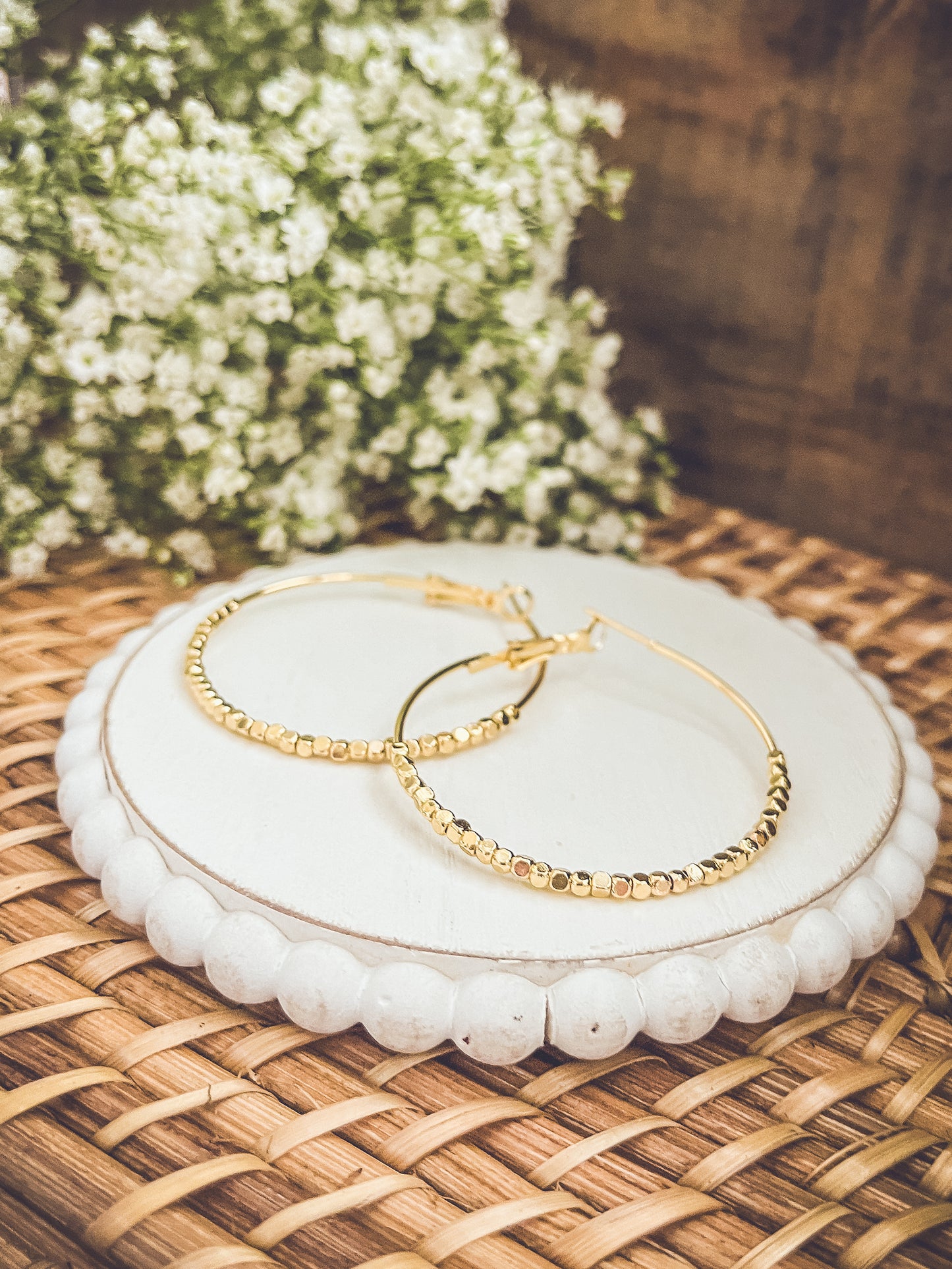 Beautiful Gold Glimmer Hoop Earrings