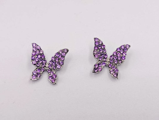 Beautiful Purple Butterfly Earrings