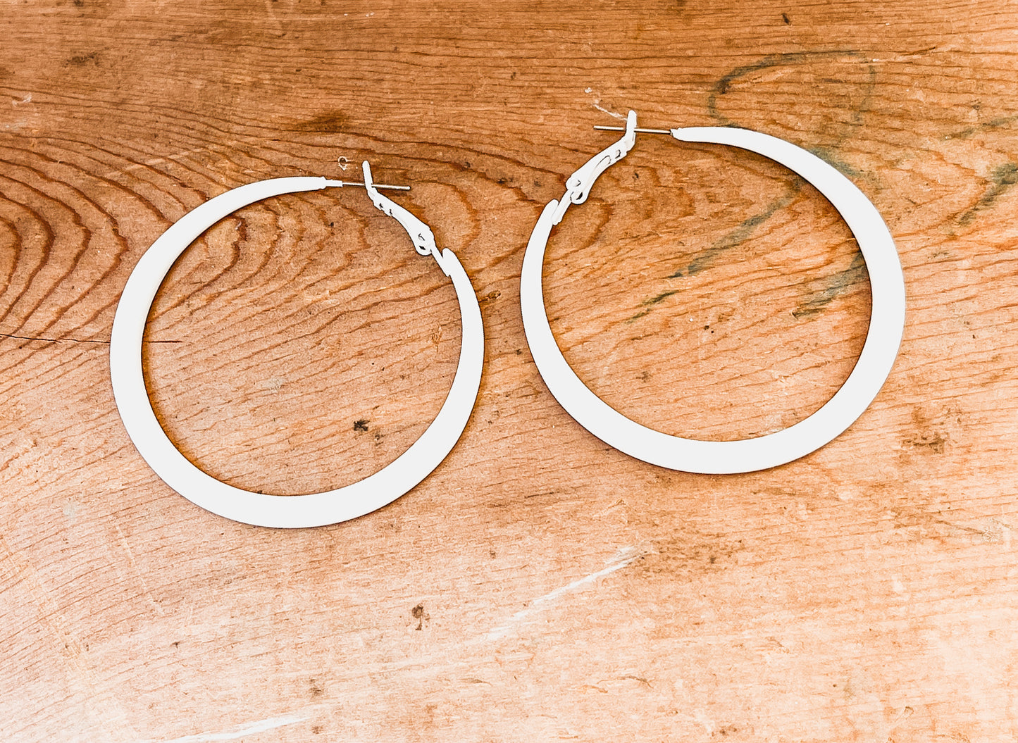 Beautiful Everyday White Hoop Earrings