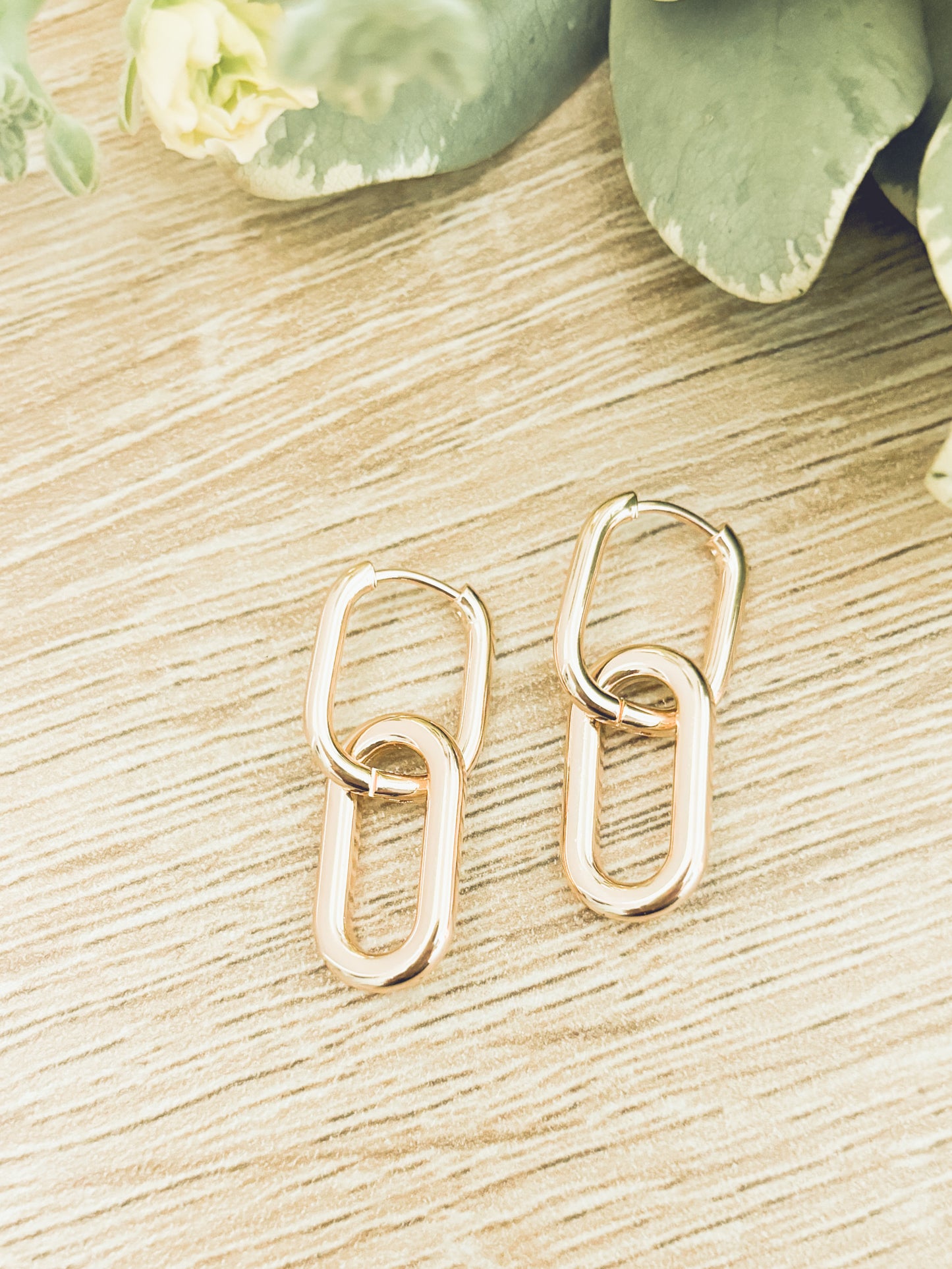 Beautiful Gold Link Earrings