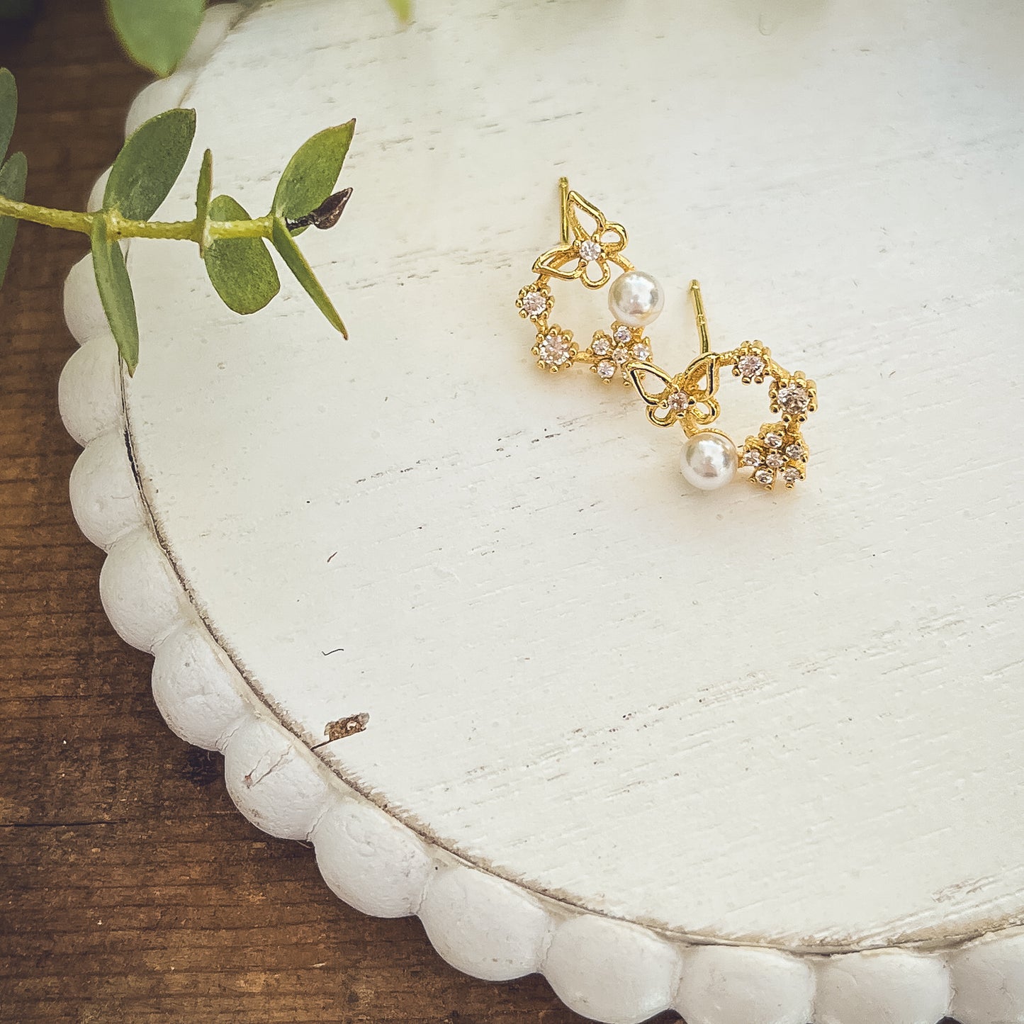 Dainty Crystal Butterfly Earrings