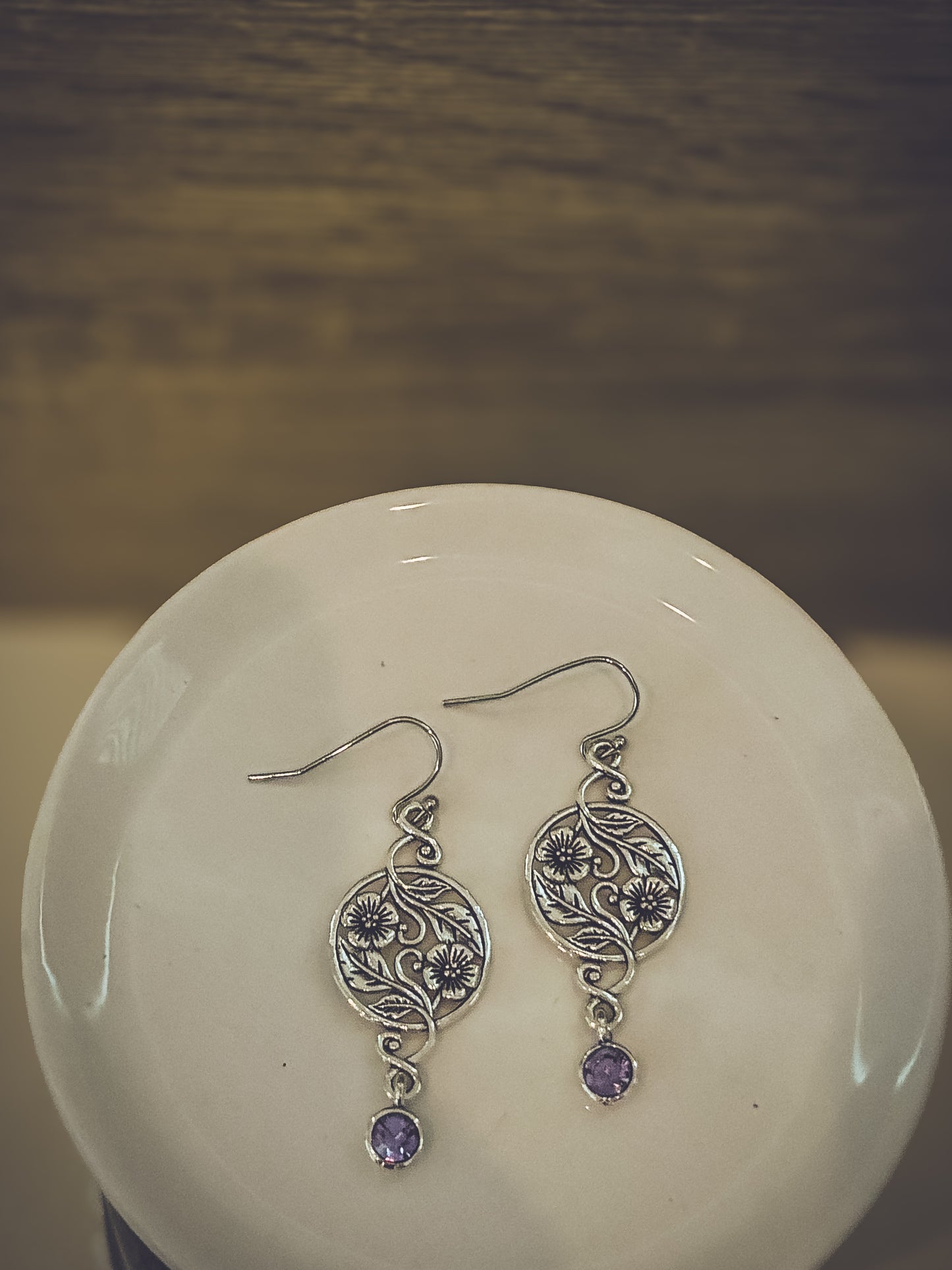 Beautiful Bohemian Purple and Silver Earrings