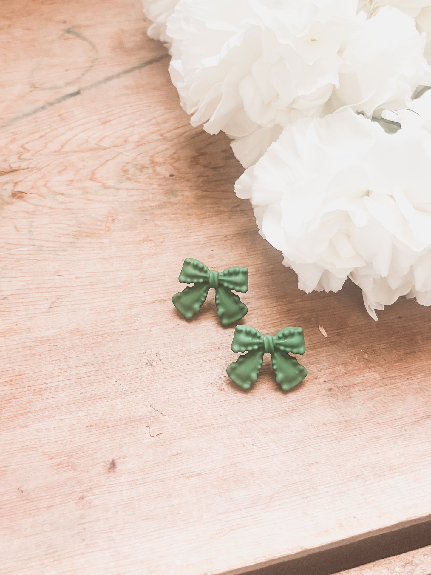 Adorable Green Bow Earrings