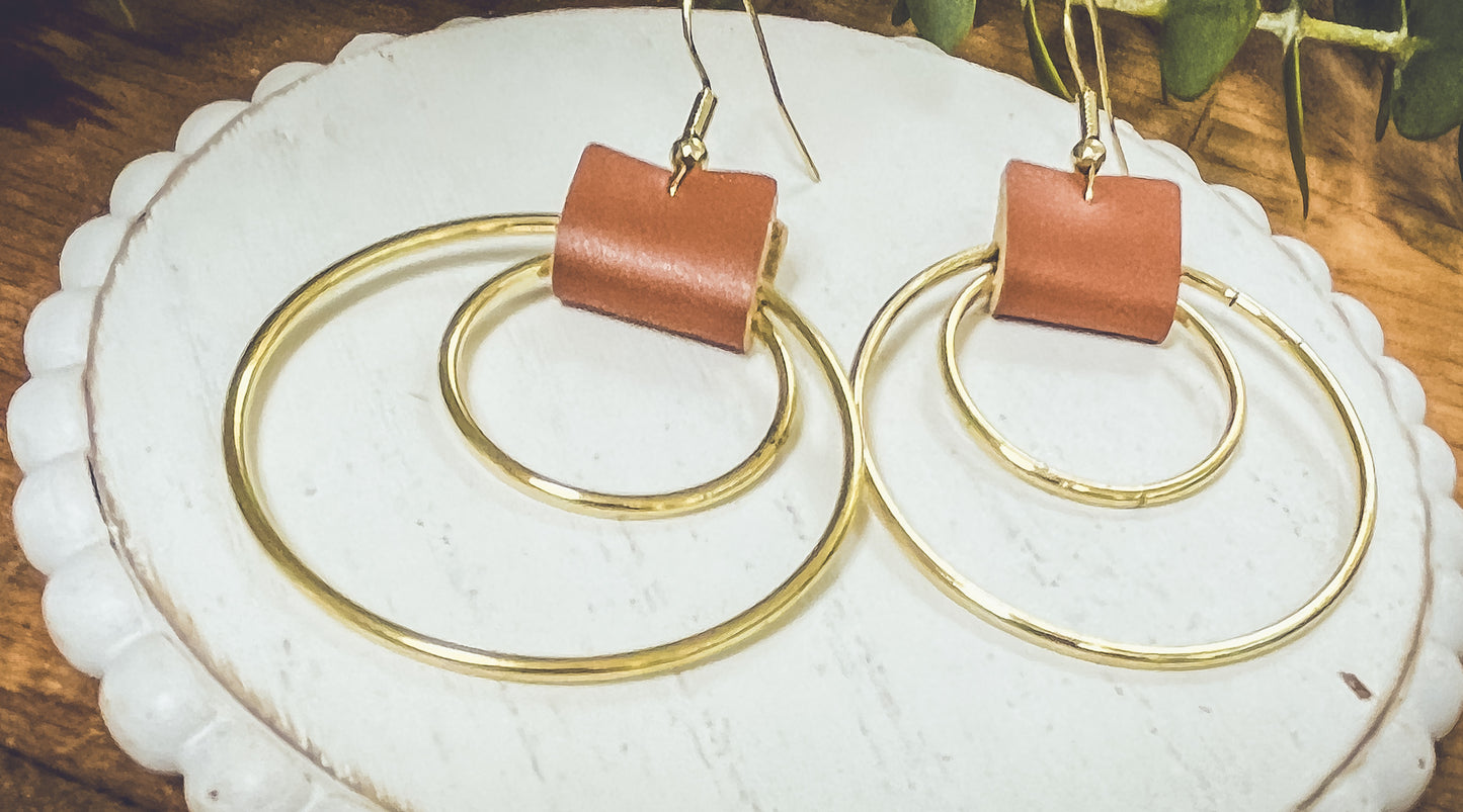 Beautiful Leather Hoop Earrings