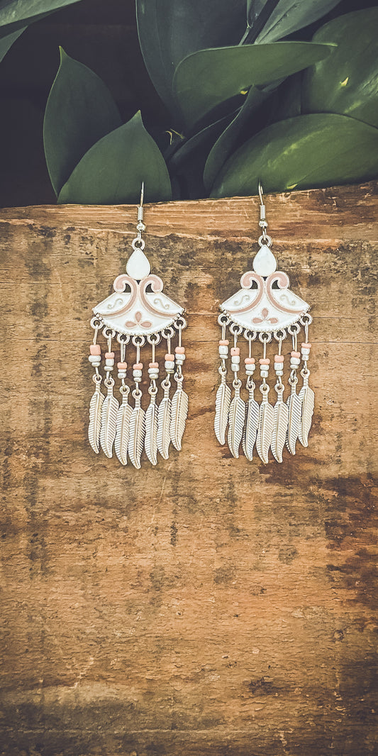 Beautiful White Drop Earrings