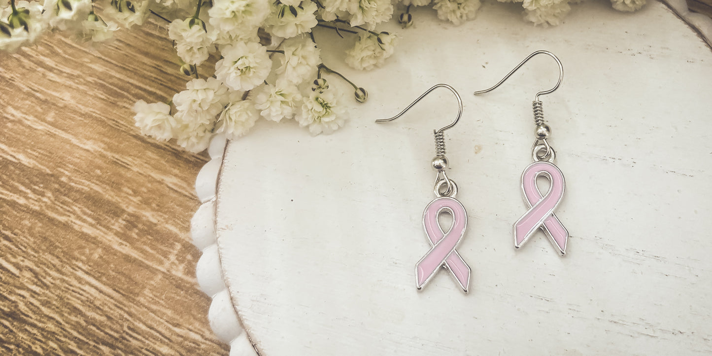 Beautiful Pink Ribbon Earrings (Dark or Light)