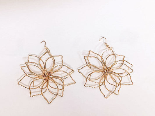 Beautiful Gold Flower Earrings