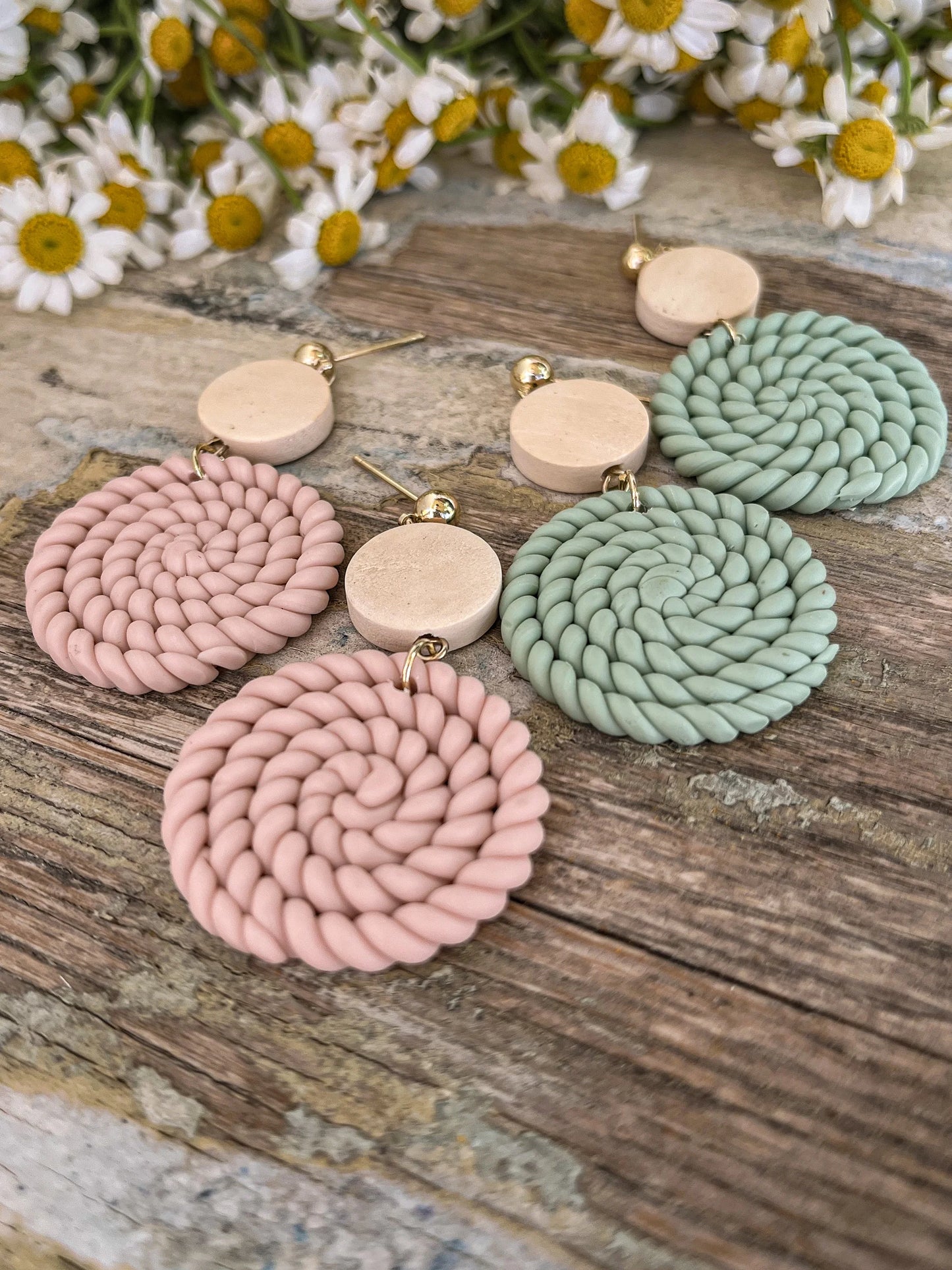 Beautiful Pink Clay Earrings