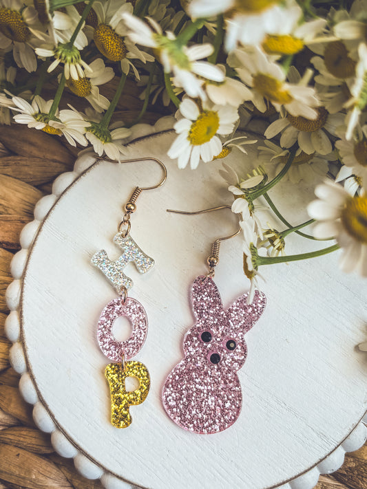 Adorable Acrylic Bunny Hop Earrings