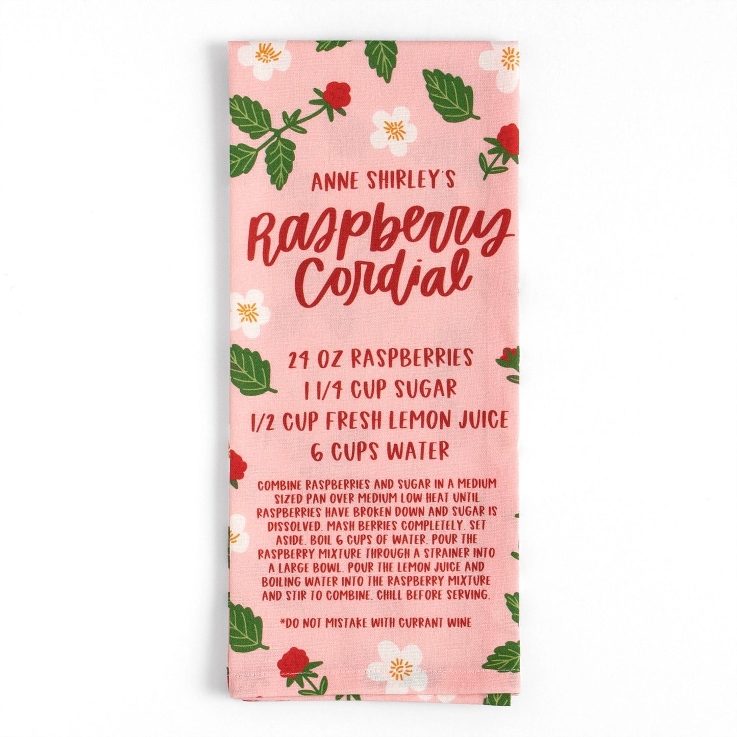 Raspberry Cordial Tea Towel