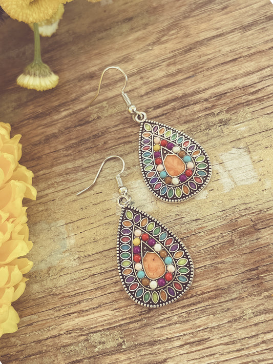 Beautiful Rainbow of Colors Drop Earrings