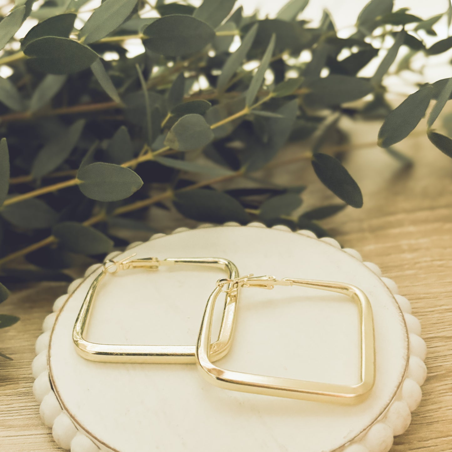 The Everyday Statement Hoop Square - Gold or Silver