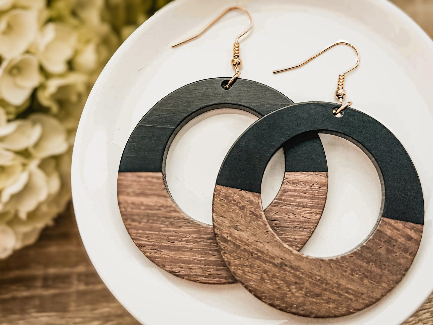 Beautiful Boho Wood Hoop Earrings