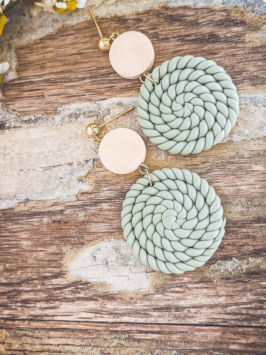 Beautiful Green Clay Earrings