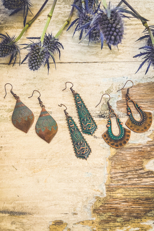 Beautiful Bohemian Earring Set - Set of 3