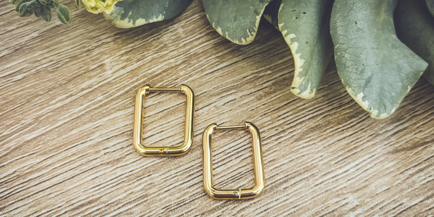 Beautiful Gold Everyday Square Earrings