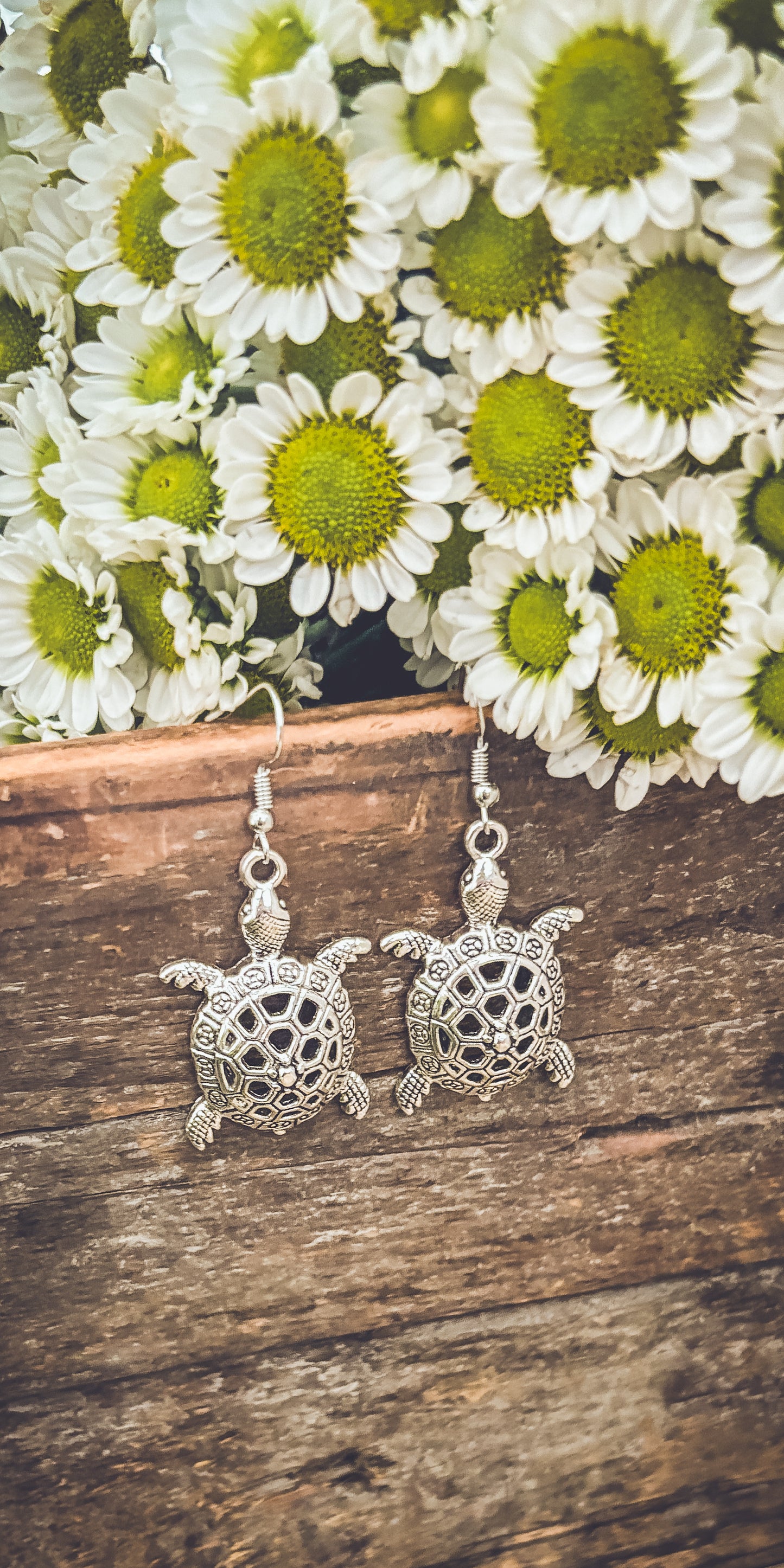 Silver Turtle Earrings