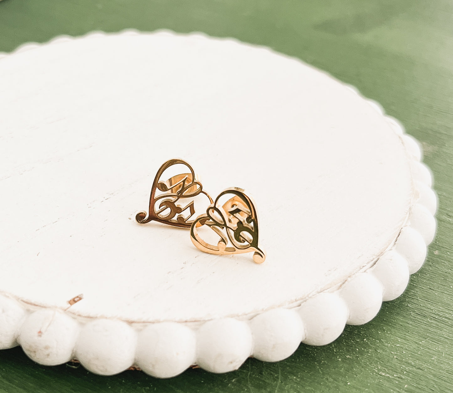 Beautiful Gold or Silver Heart Music Note Studs