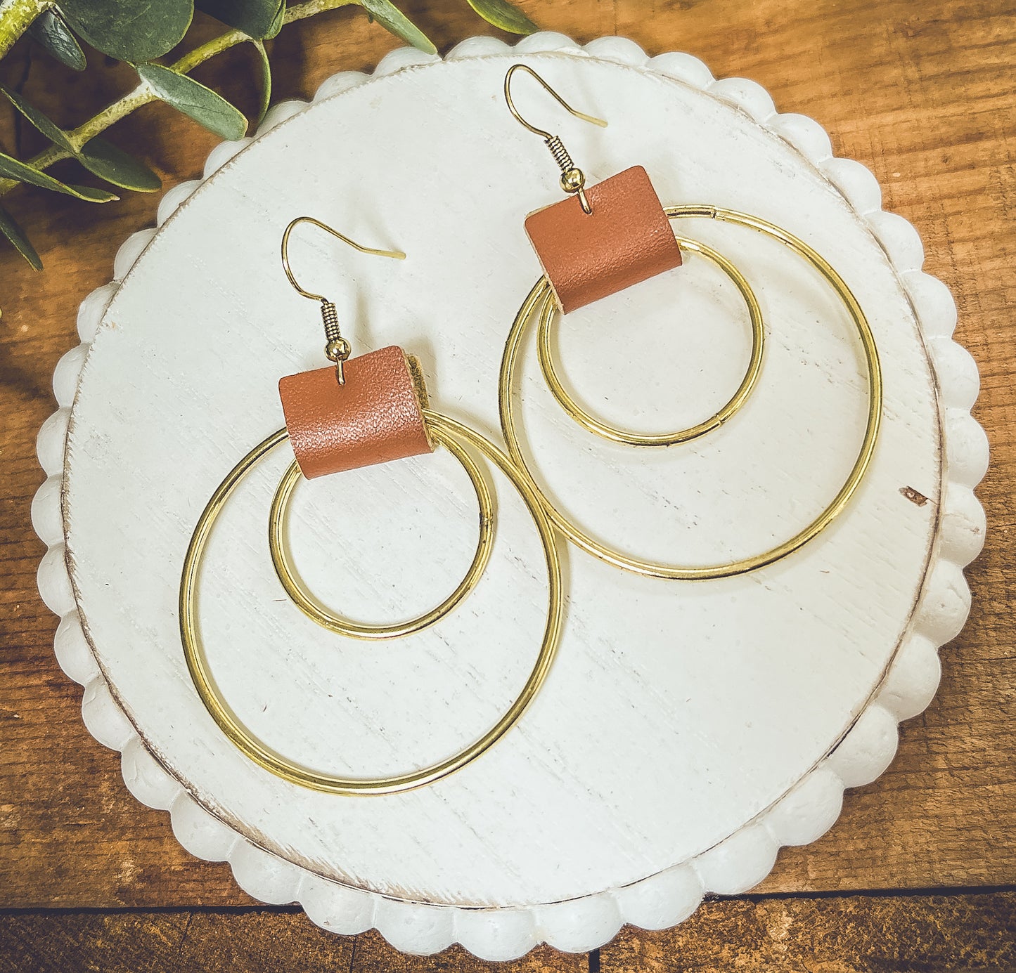 Beautiful Leather Hoop Earrings