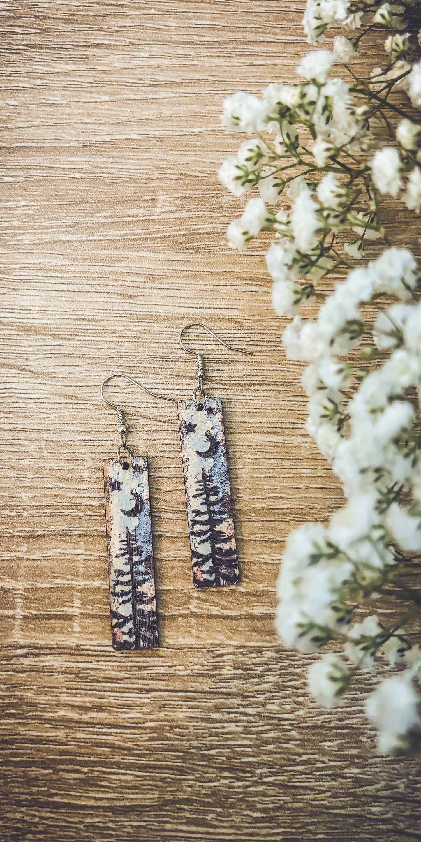 Beautiful Starry Night Drop Earrings